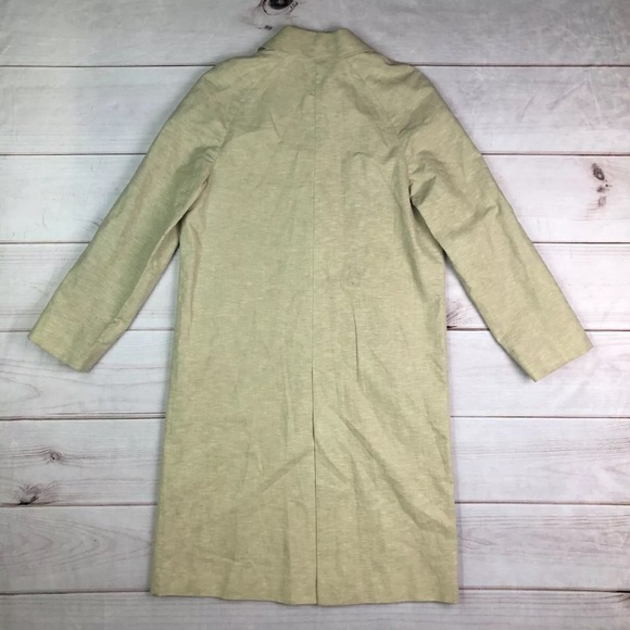 Rodel Linen Button Down Peacoat Long Jacket Designer Vintage Italy - Picture 8 of 14